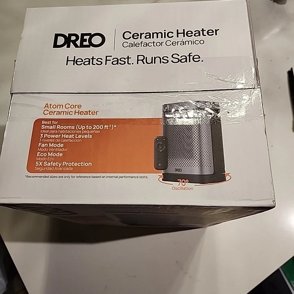 DREO Space Heater Atom 1500W Portable Oscillating Electric Heater for Indoor Use